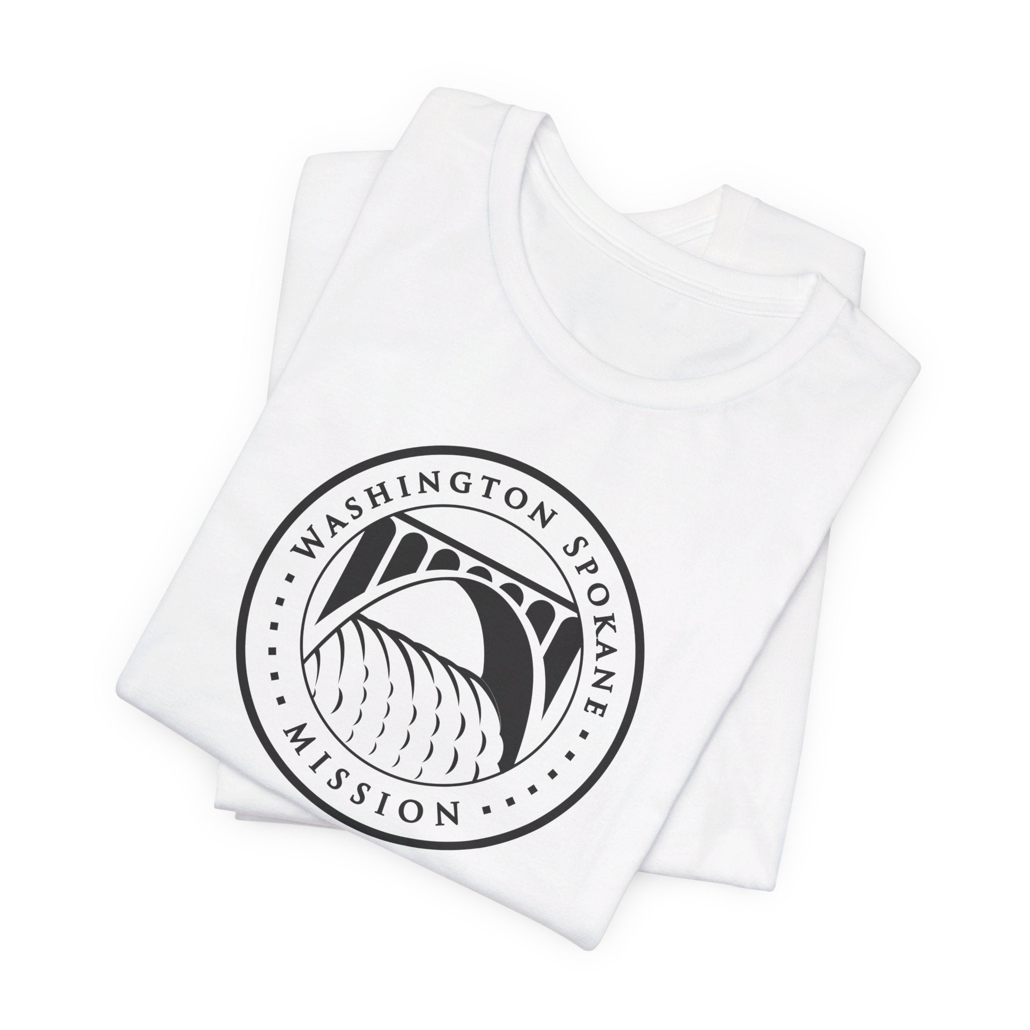 Washington Spokane Mission Circular Monochrome Logo T-Shirt - Latter-Day Saint LDS Missionary Gift - Book of Mormon