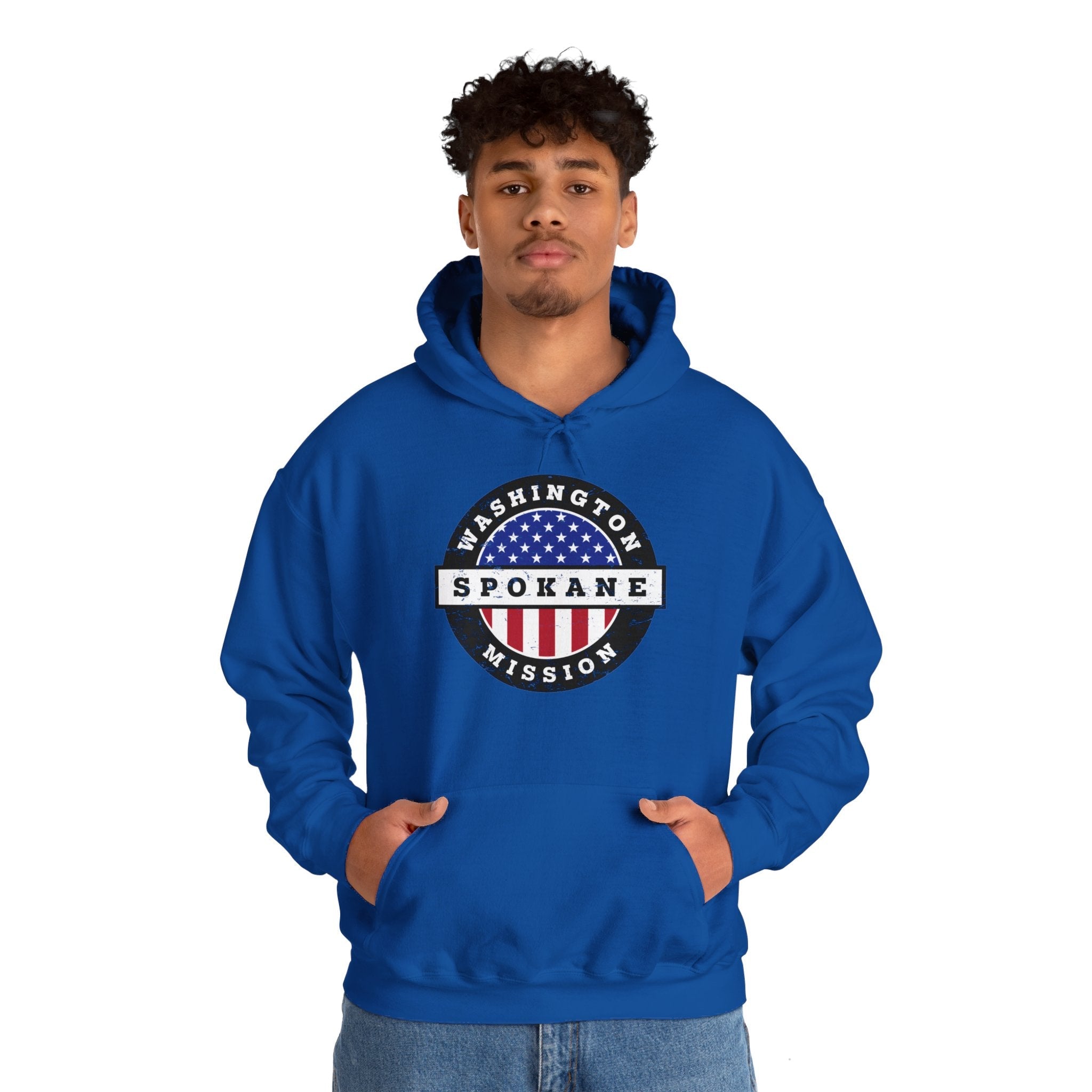 Washington Spokane Mission Circular USA Flag Hoodie - Latter-Day Saint LDS Missionary Gift - Book of Mormon