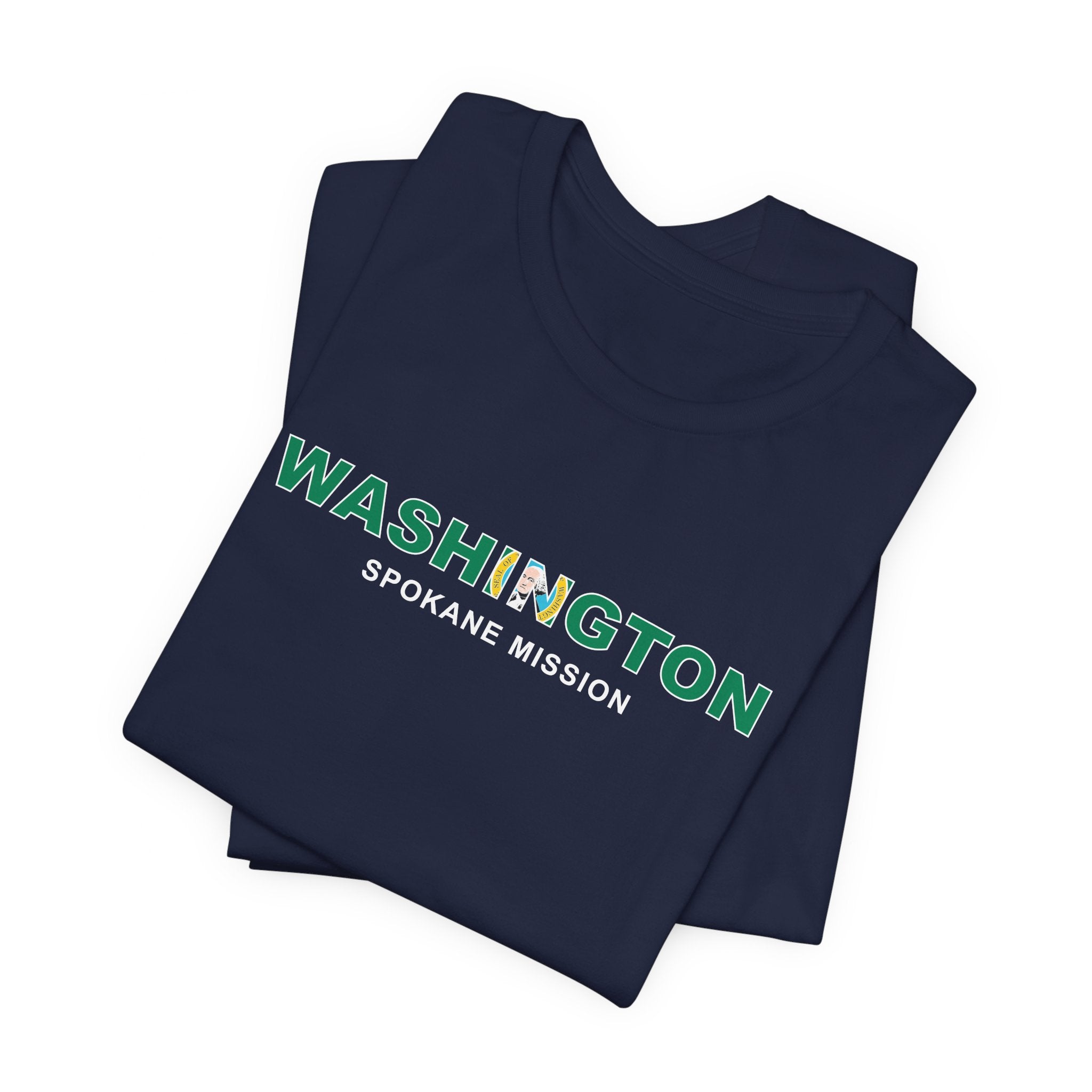 Washington Spokane Mission Flag Title T-shirt - Latter-Day Saint LDS Missionary Gift - Book of Mormon