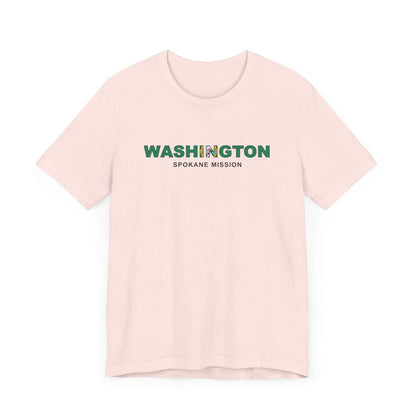 Washington Spokane Mission Flag Title T-shirt - Latter-Day Saint LDS Missionary Gift - Book of Mormon