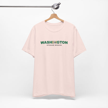 Washington Spokane Mission Flag Title T-shirt - Latter-Day Saint LDS Missionary Gift - Book of Mormon