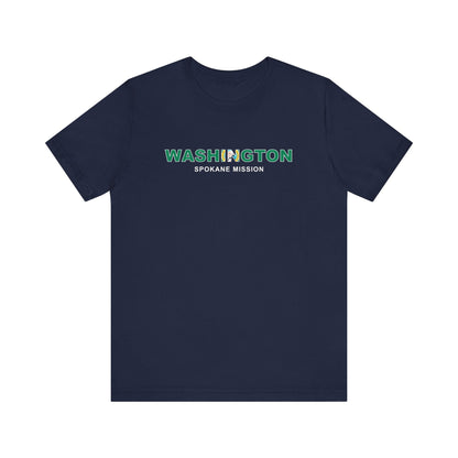 Washington Spokane Mission Flag Title T-shirt - Latter-Day Saint LDS Missionary Gift - Book of Mormon