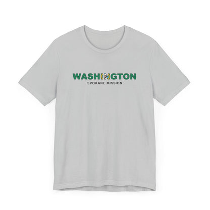 Washington Spokane Mission Flag Title T-shirt - Latter-Day Saint LDS Missionary Gift - Book of Mormon