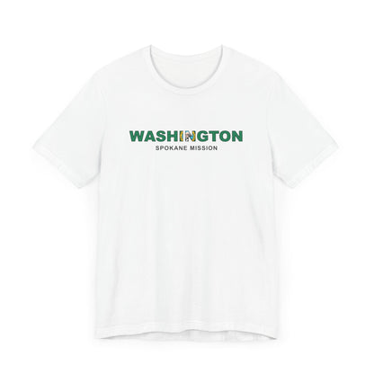 Washington Spokane Mission Flag Title T-shirt - Latter-Day Saint LDS Missionary Gift - Book of Mormon