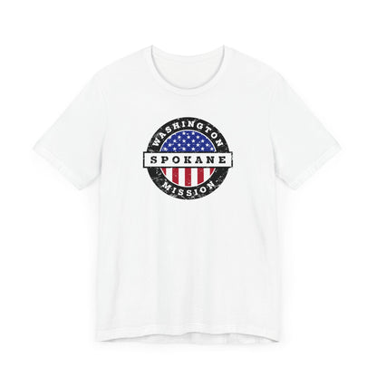 Washington Spokane Mission Vintage Circular USA Flag T-Shirt - Latter-Day Saint LDS Missionary Gift - Book of Mormon