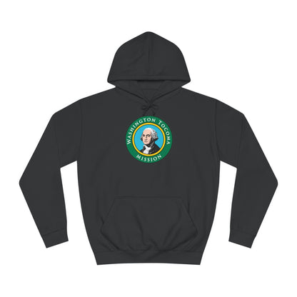 Washington Tacoma Mission State Flag Logo (Black Border) College Hoodie