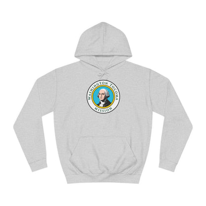 Washington Tacoma Mission State Flag Logo (White Border) College Hoodie