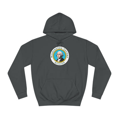 Washington Tacoma Mission State Flag Logo (White Border) College Hoodie