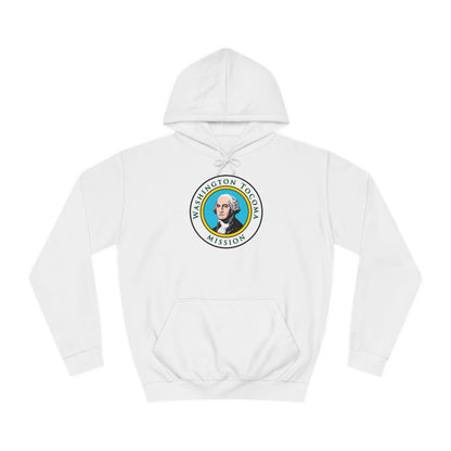 Washington Tacoma Mission State Flag Logo (White Border) College Hoodie