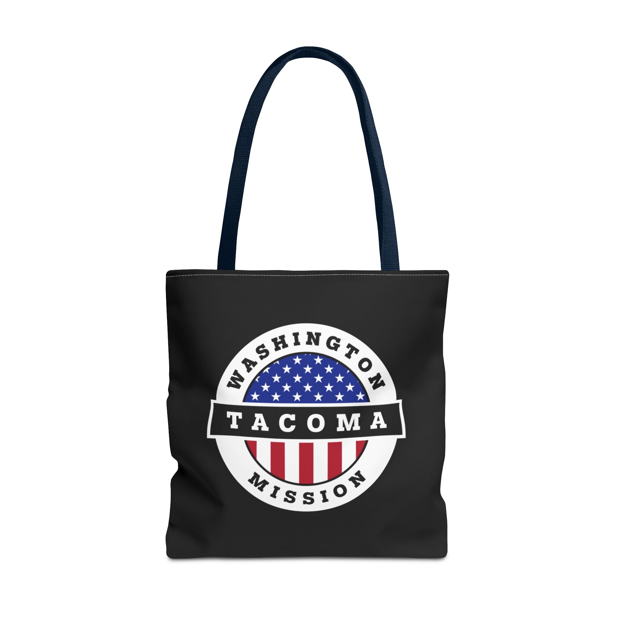 Washington Tacoma Mission USA Flag Logo Tote Bag Black - Mission Wishlist - LDS Missionary Gift Store
