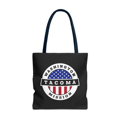 Washington Tacoma Mission USA Flag Logo Tote Bag Black - Mission Wishlist - LDS Missionary Gift Store
