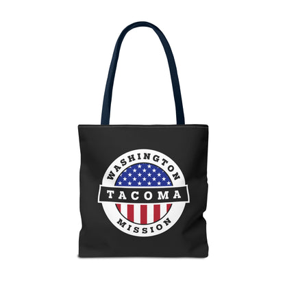 Washington Tacoma Mission USA Flag Logo Tote Bag Black - Mission Wishlist - LDS Missionary Gift Store