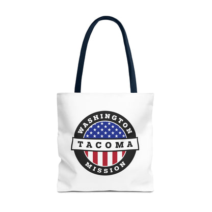 Washington Tacoma Mission USA Flag Logo Tote Bag White - Mission Wishlist - LDS Missionary Gift Store