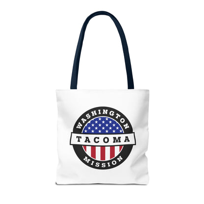 Washington Tacoma Mission USA Flag Logo Tote Bag White - Mission Wishlist - LDS Missionary Gift Store
