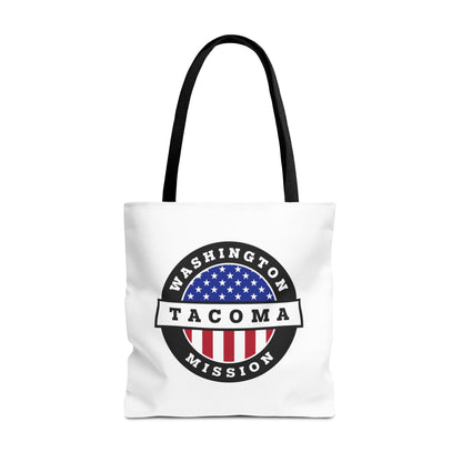 Washington Tacoma Mission USA Flag Logo Tote Bag White - Mission Wishlist - LDS Missionary Gift Store
