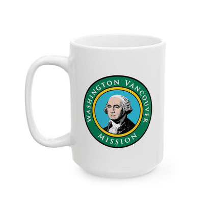 Washington Vancouver Mission State Flag Logo Ceramic Mug White - Latter-Day Saint LDS Missionary Gift - Book of Mormon