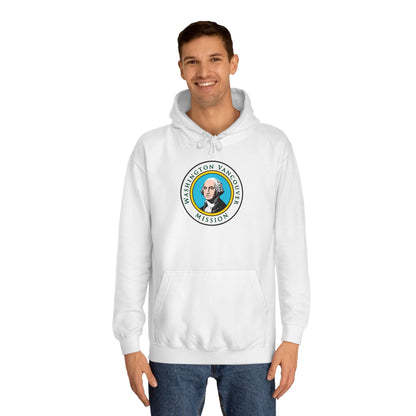 Washington Vancouver Mission State Flag Logo (White Border) College Hoodie