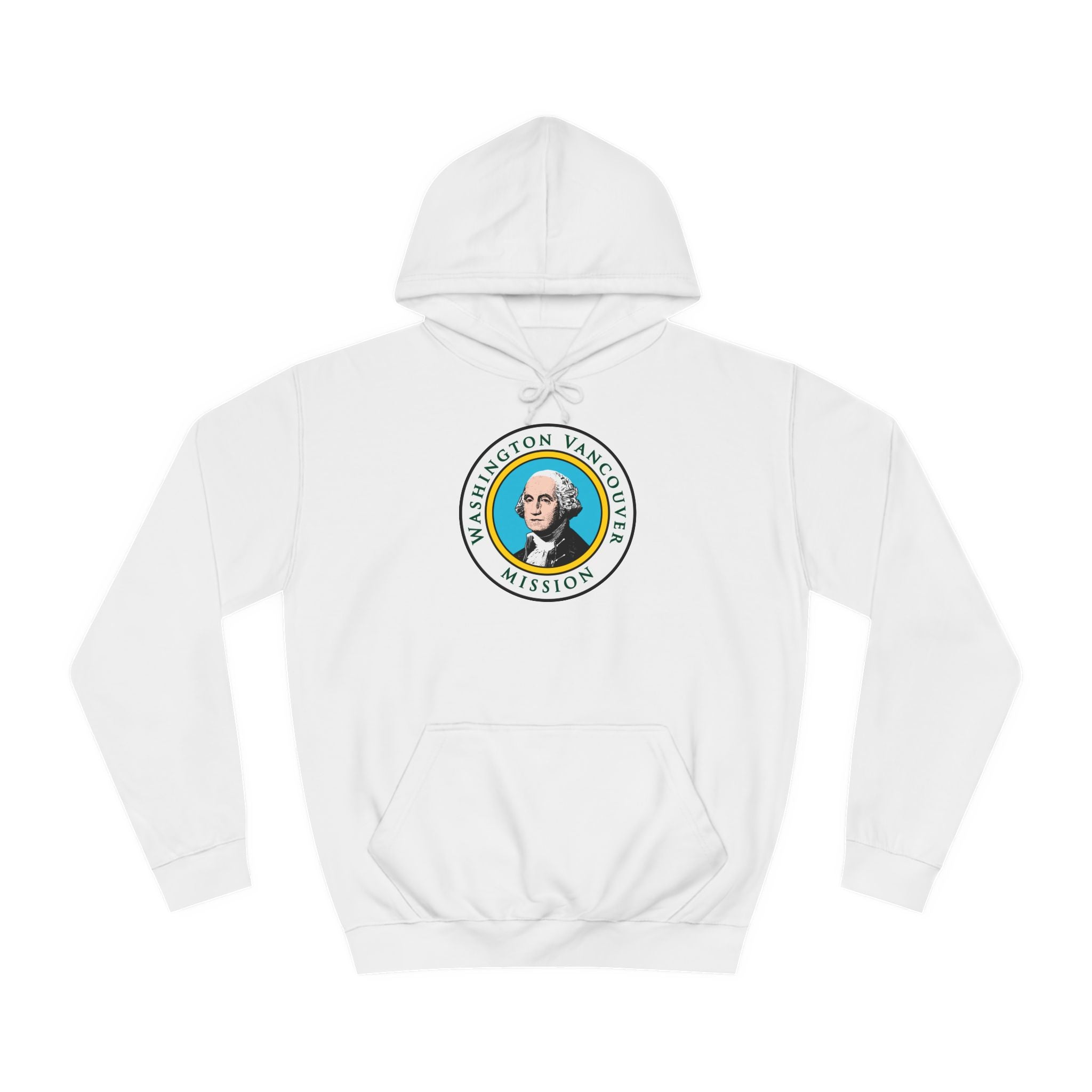 Washington Vancouver Mission State Flag Logo (White Border) College Hoodie