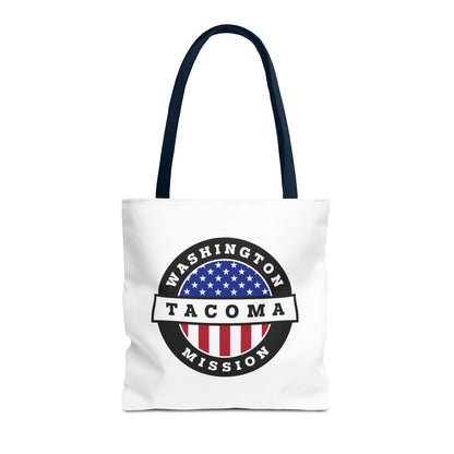 Washington Vancouver Mission USA Flag Logo Tote Bag White - Latter-Day Saint LDS Missionary Gift - Book of Mormon