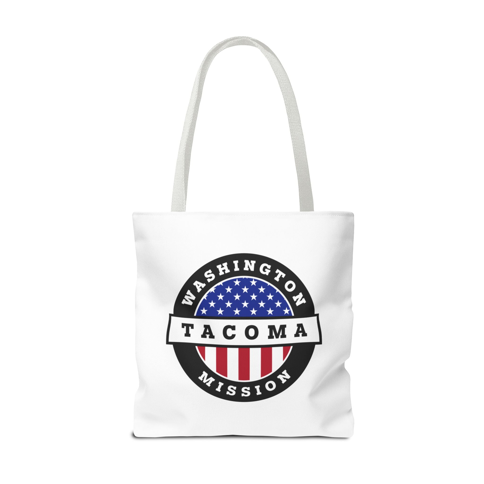 Washington Vancouver Mission USA Flag Logo Tote Bag White - Latter-Day Saint LDS Missionary Gift - Book of Mormon