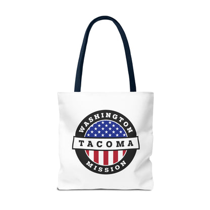 Washington Vancouver Mission USA Flag Logo Tote Bag White - Latter-Day Saint LDS Missionary Gift - Book of Mormon