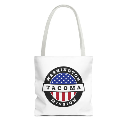 Washington Vancouver Mission USA Flag Logo Tote Bag White - Latter-Day Saint LDS Missionary Gift - Book of Mormon