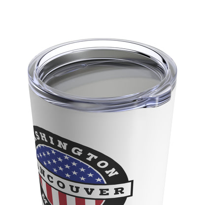 Washington Vancouver Mission USA Flag Logo Tumbler 20oz White - Latter-Day Saint LDS Missionary Gift - Book of Mormon