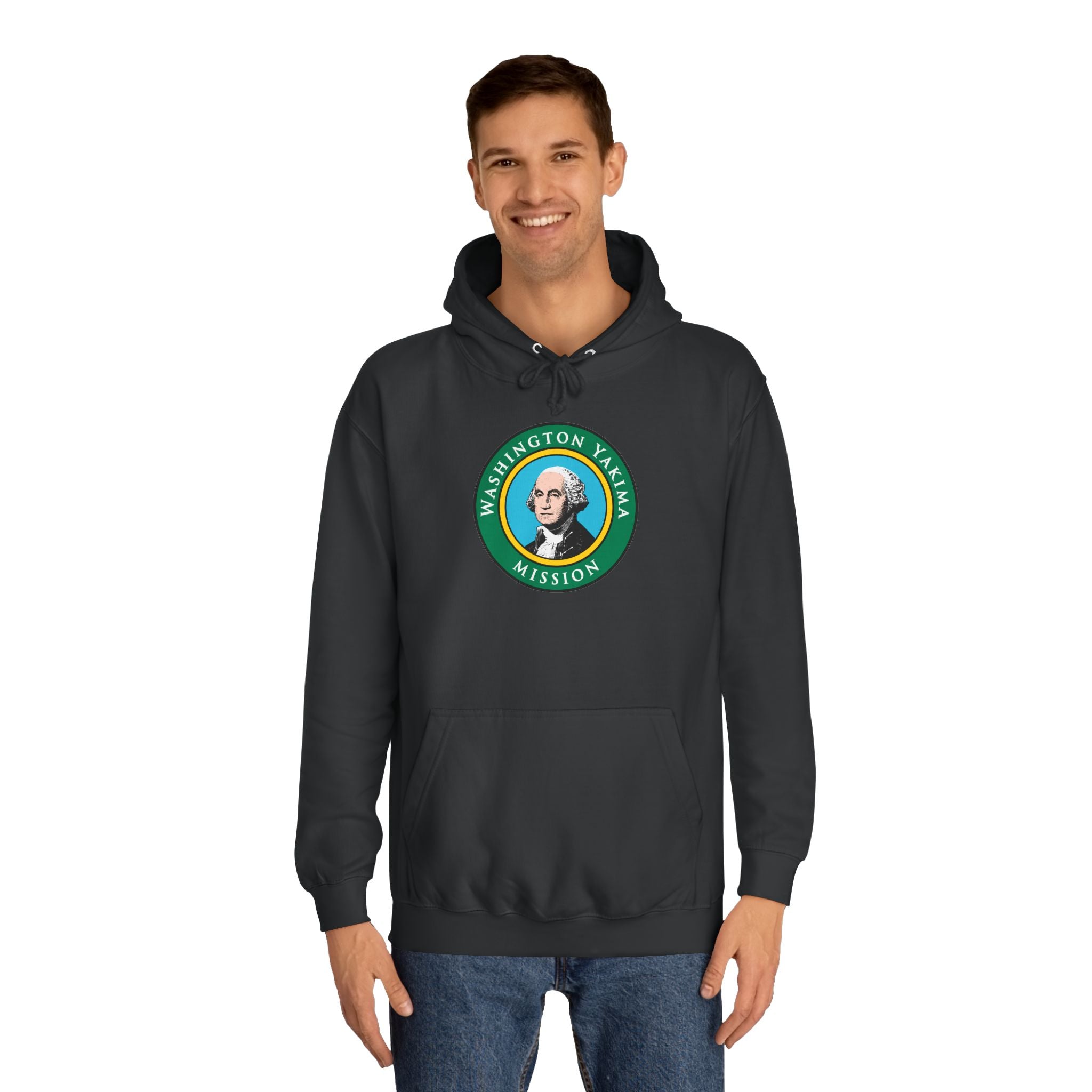 Washington Yakima Mission State Flag Logo (Black Border) College Hoodie