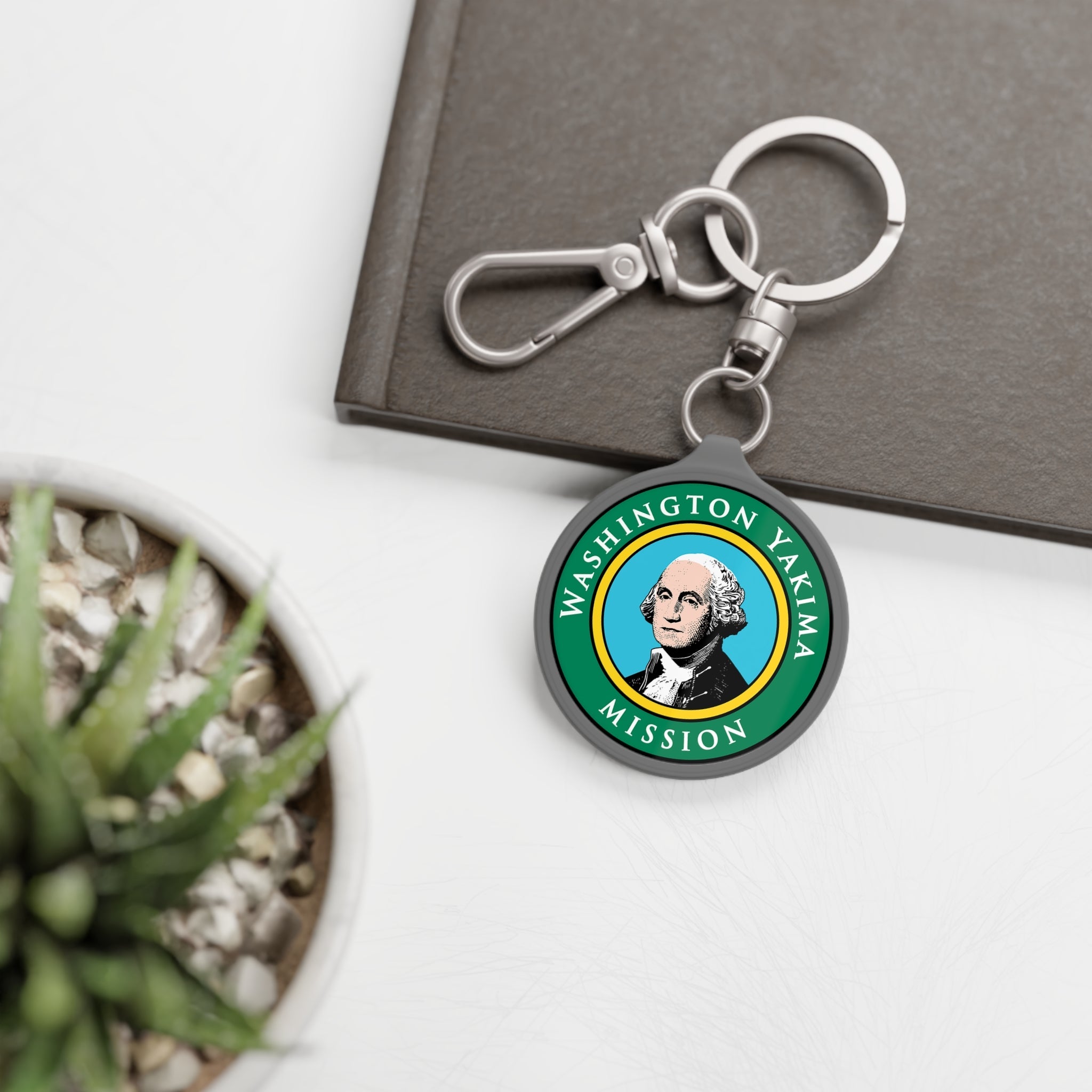 Washington Yakima Mission State Flag Logo Key Tag - Latter-Day Saint LDS Missionary Gift - Book of Mormon