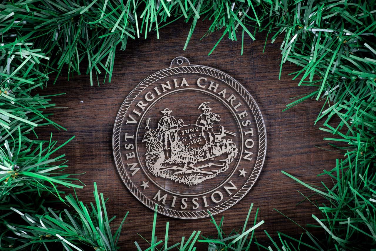 West Virginia Charleston Mission Christmas Ornament - Latter-Day Saint LDS Missionary Gift - Book of Mormon