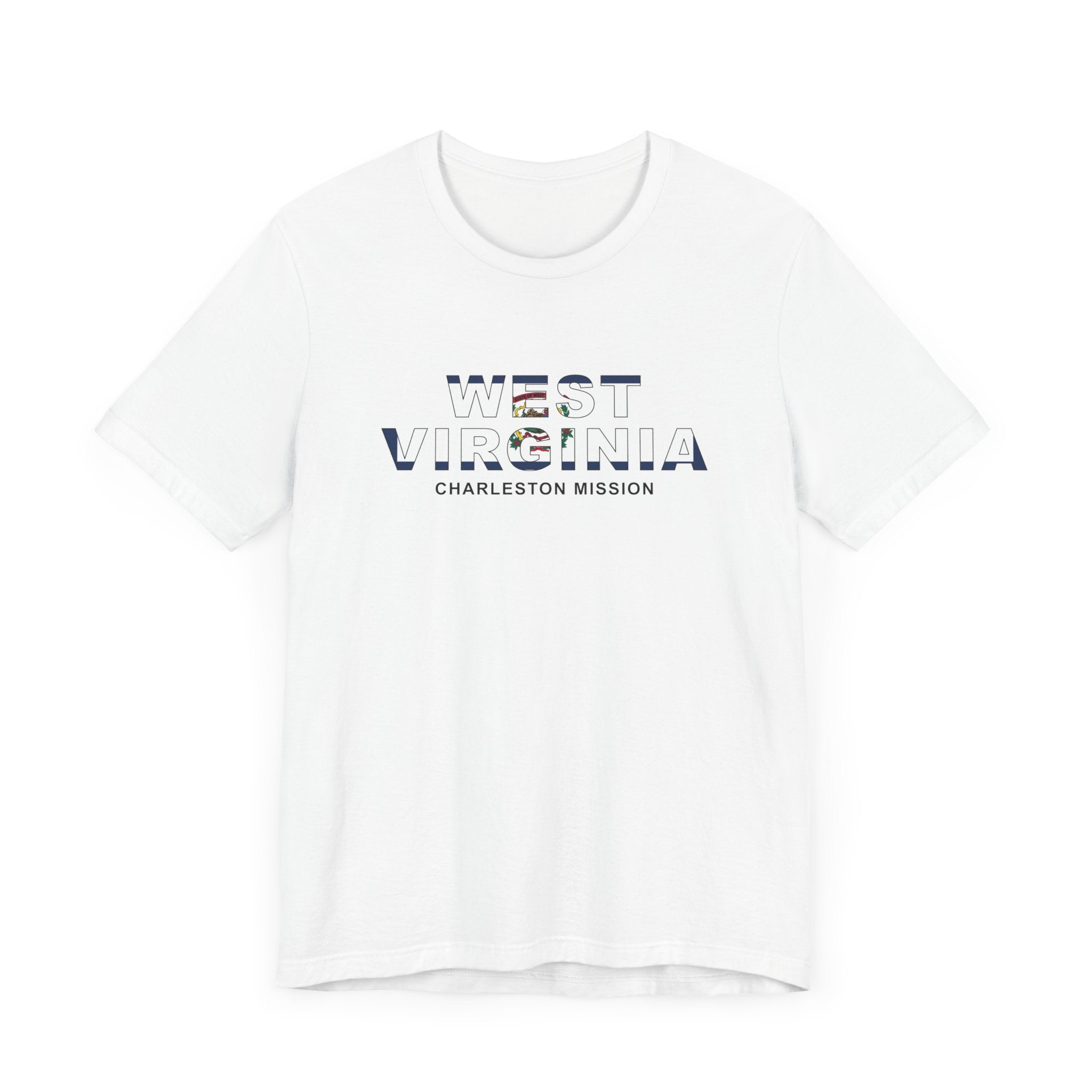 West Virginia Charleston Mission Flag Title T-shirt - Latter-Day Saint LDS Missionary Gift - Book of Mormon