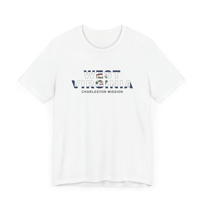 West Virginia Charleston Mission Flag Title T-shirt - Latter-Day Saint LDS Missionary Gift - Book of Mormon