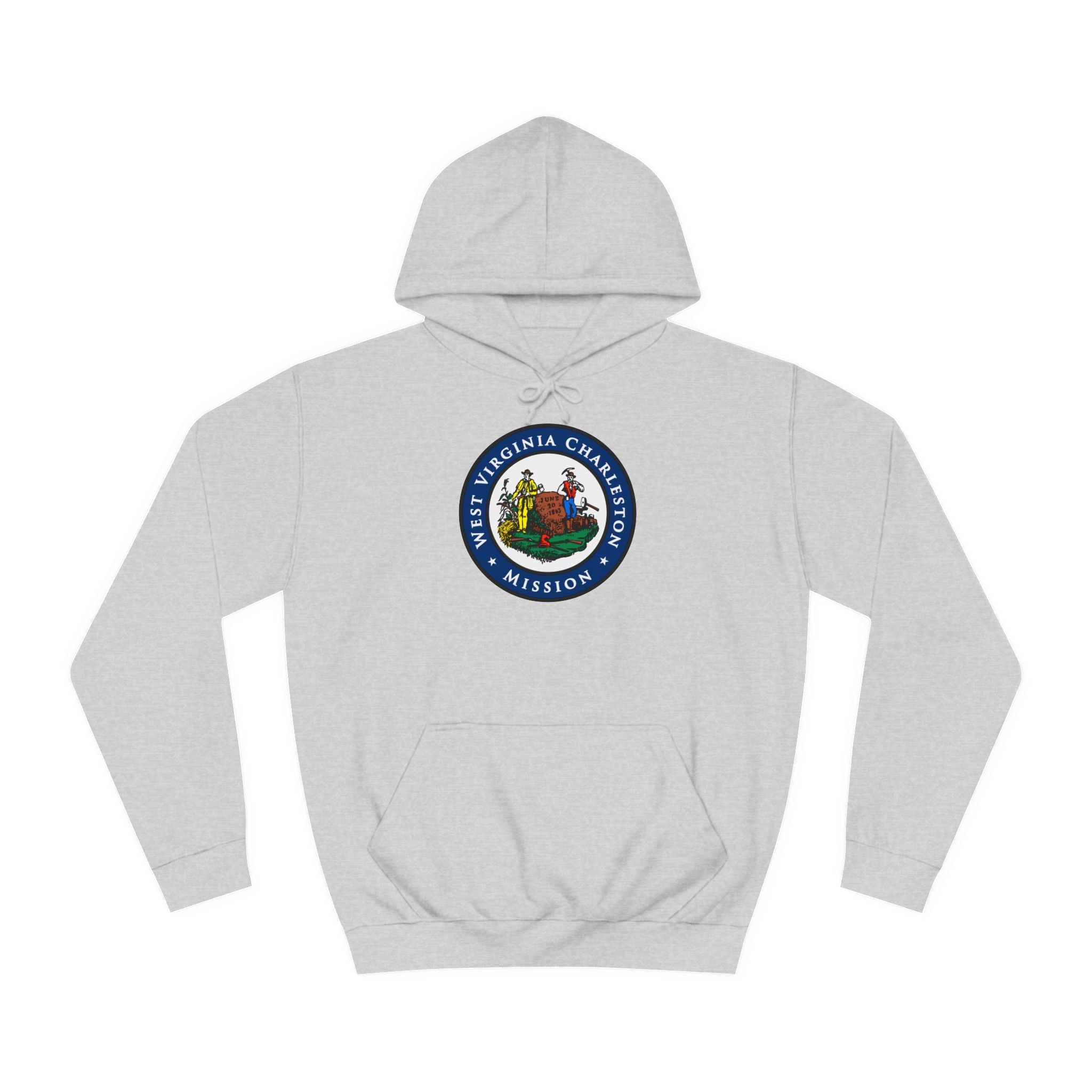 West Virginia Charleston Mission State Flag Logo (Black Border) College Hoodie