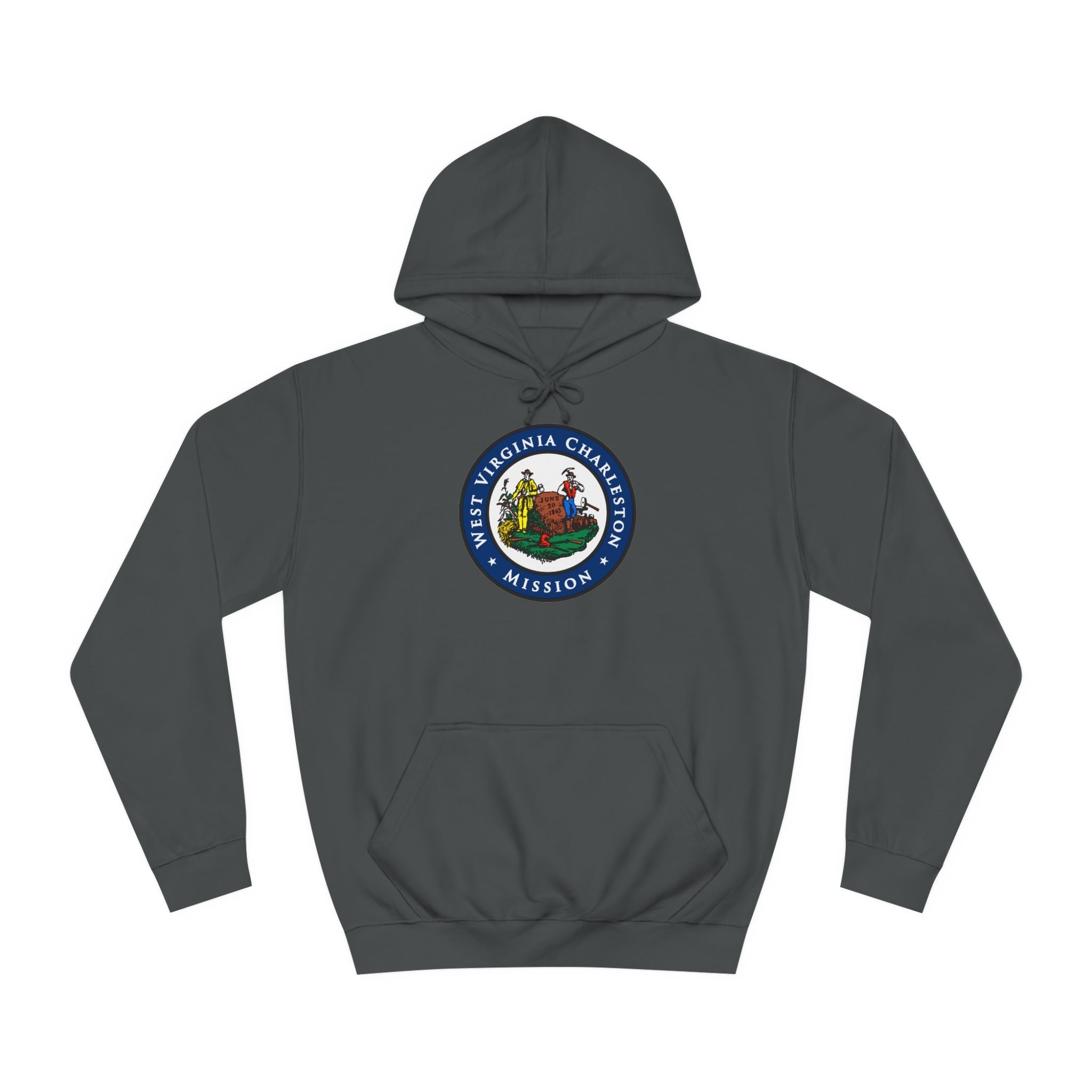 West Virginia Charleston Mission State Flag Logo (Black Border) College Hoodie