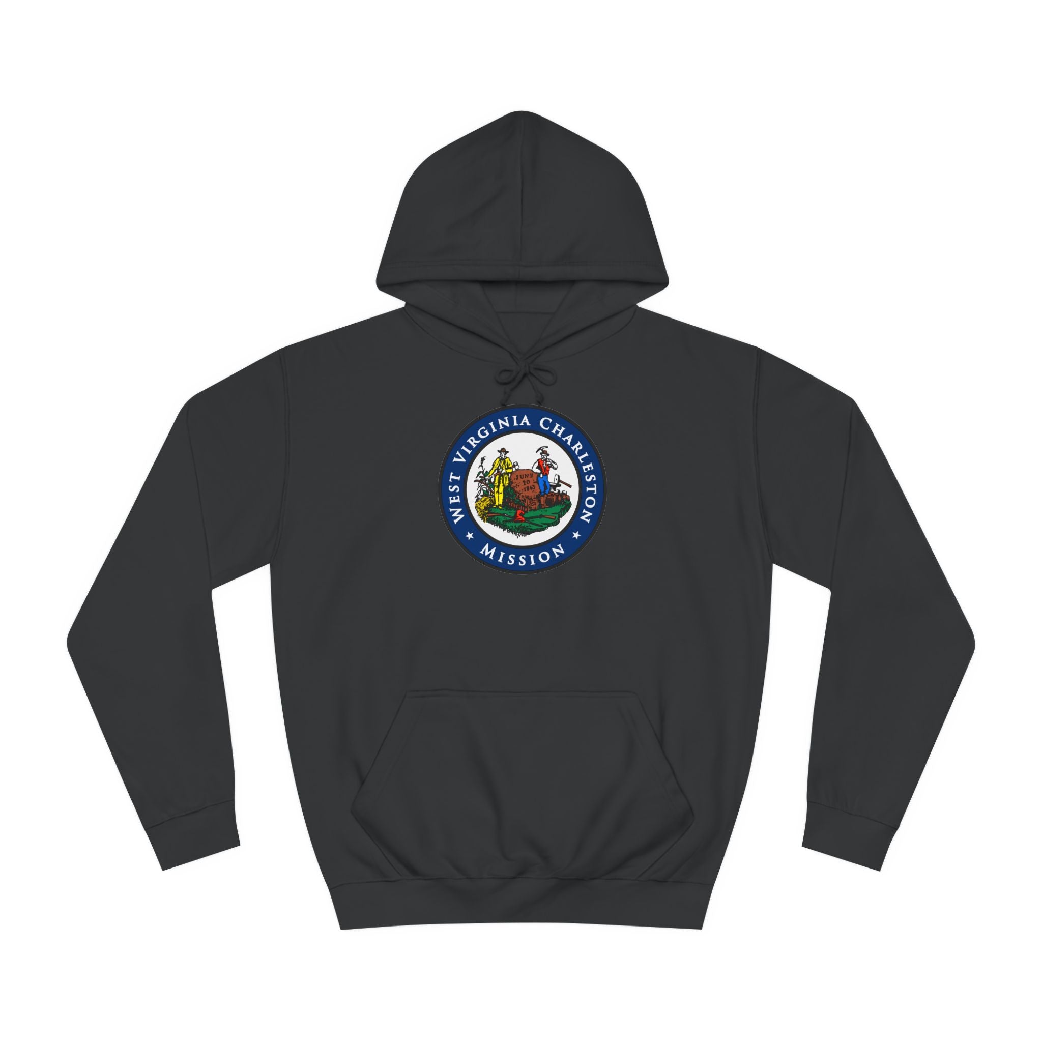 West Virginia Charleston Mission State Flag Logo (Black Border) College Hoodie