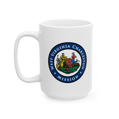 West Virginia Charleston Mission State Flag Logo Ceramic Mug White Name - Mission Wishlist - LDS Missionary Gift Store