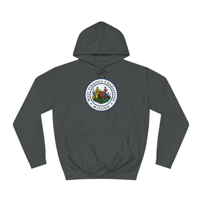 West Virginia Charleston Mission State Flag Logo (White Border) College Hoodie