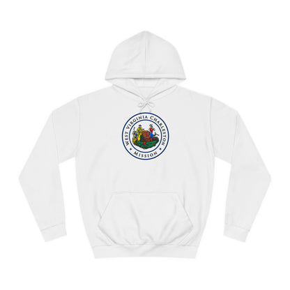 West Virginia Charleston Mission State Flag Logo (White Border) College Hoodie