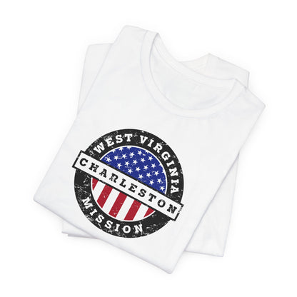 West Virginia Charleston Mission Vintage Circular USA Flag T-Shirt - Mission Wishlist - LDS Missionary Gift Store