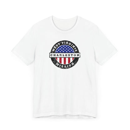 West Virginia Charleston Mission Vintage Circular USA Flag T-Shirt - Mission Wishlist - LDS Missionary Gift Store