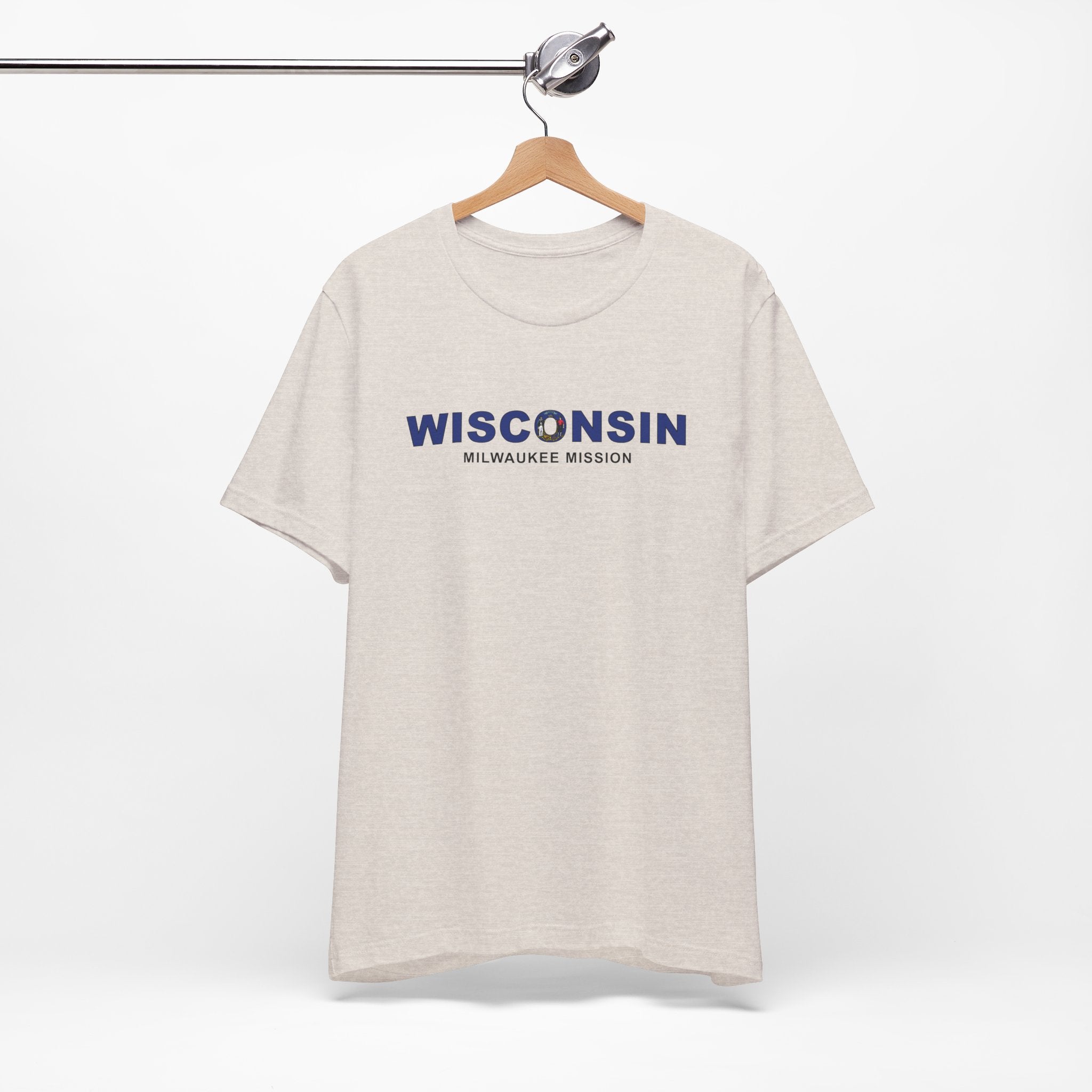 Wisconsin Milwaukee Mission Flag Title T-shirt - Latter-Day Saint LDS Missionary Gift - Book of Mormon