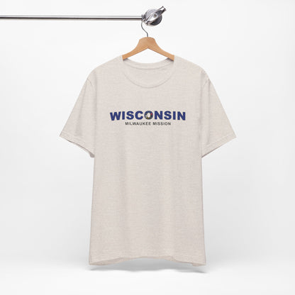 Wisconsin Milwaukee Mission Flag Title T-shirt - Latter-Day Saint LDS Missionary Gift - Book of Mormon