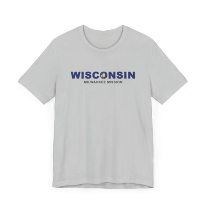 Wisconsin Milwaukee Mission Flag Title T-shirt - Latter-Day Saint LDS Missionary Gift - Book of Mormon