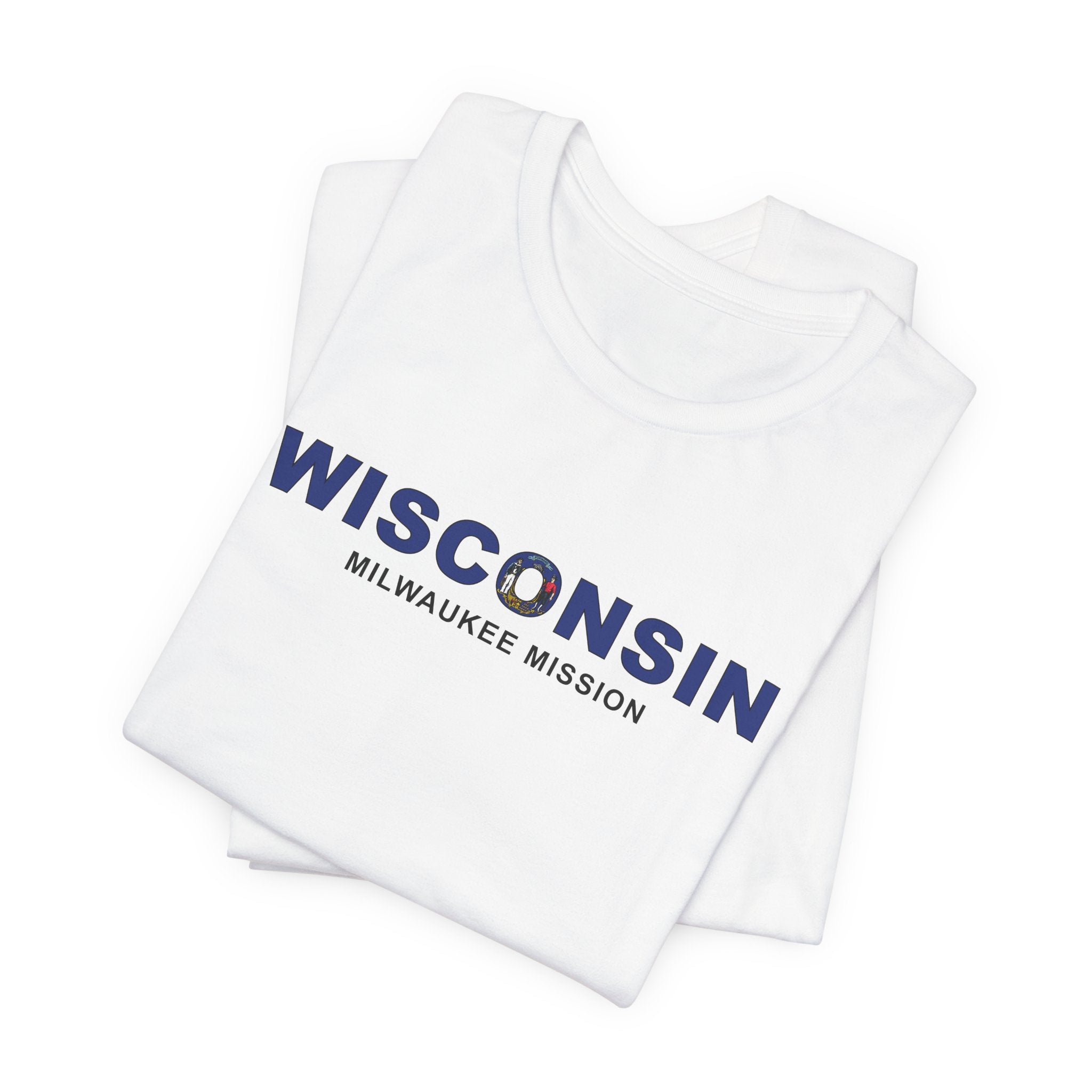 Wisconsin Milwaukee Mission Flag Title T-shirt - Latter-Day Saint LDS Missionary Gift - Book of Mormon