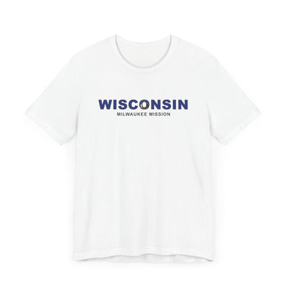 Wisconsin Milwaukee Mission Flag Title T-shirt - Latter-Day Saint LDS Missionary Gift - Book of Mormon