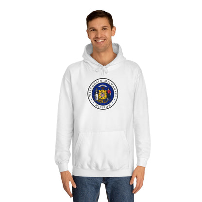 Wisconsin Milwaukee Mission State Flag Logo (White Border) College Hoodie