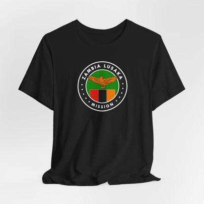 Zambia Lusaka Mission Flag Logo (Black Border) T-shirt - Latter-Day Saint LDS Missionary Gift - Book of Mormon
