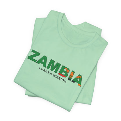 Zambia Lusaka Mission Flag Title T-shirt - Latter-Day Saint LDS Missionary Gift - Book of Mormon
