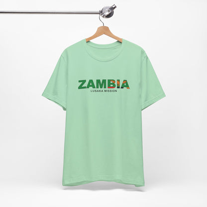 Zambia Lusaka Mission Flag Title T-shirt - Latter-Day Saint LDS Missionary Gift - Book of Mormon
