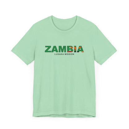 Zambia Lusaka Mission Flag Title T-shirt - Latter-Day Saint LDS Missionary Gift - Book of Mormon
